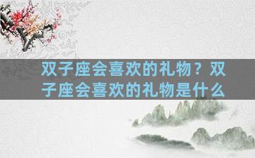 双子座会喜欢的礼物？双子座会喜欢的礼物是什么