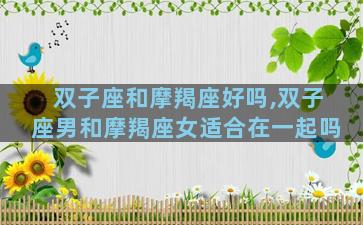 双子座和摩羯座好吗,双子座男和摩羯座女适合在一起吗