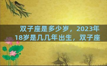 双子座是多少岁，2023年18岁是几几年出生，双子座