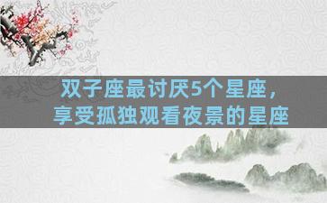双子座最讨厌5个星座，享受孤独观看夜景的星座