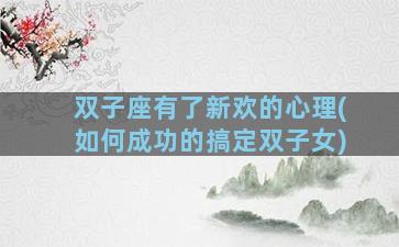 双子座有了新欢的心理(如何成功的搞定双子女)
