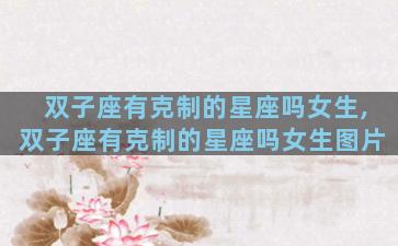 双子座有克制的星座吗女生,双子座有克制的星座吗女生图片
