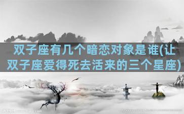 双子座有几个暗恋对象是谁(让双子座爱得死去活来的三个星座)