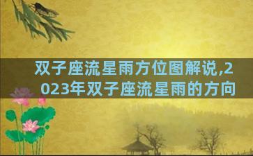 双子座流星雨方位图解说,2023年双子座流星雨的方向