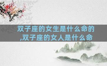 双子座的女生是什么命的,双子座的女人是什么命