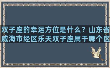 双子座的幸运方位是什么？山东省威海市经区乐天双子座属于哪个区