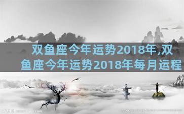 双鱼座今年运势2018年,双鱼座今年运势2018年每月运程