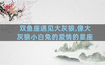 双鱼座遇见大灰狼,像大灰狼小白兔的爱情的星座