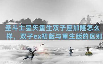 圣斗士星矢重生双子座加隆怎么样，双子ex初版与重生版的区别