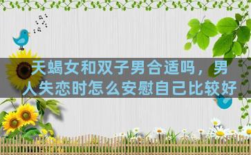 天蝎女和双子男合适吗，男人失恋时怎么安慰自己比较好