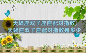 天蝎座双子座座配对指数,天蝎座双子座配对指数是多少