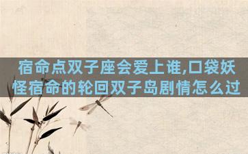 宿命点双子座会爱上谁,口袋妖怪宿命的轮回双子岛剧情怎么过
