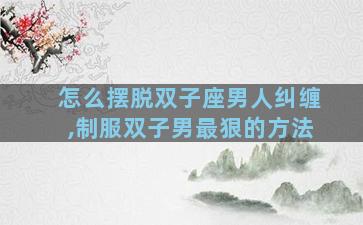 怎么摆脱双子座男人纠缠,制服双子男最狠的方法