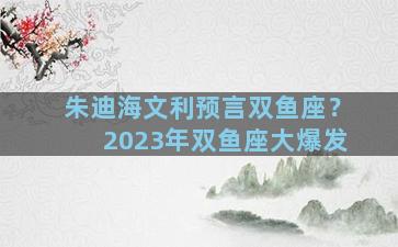 朱迪海文利预言双鱼座？2023年双鱼座大爆发